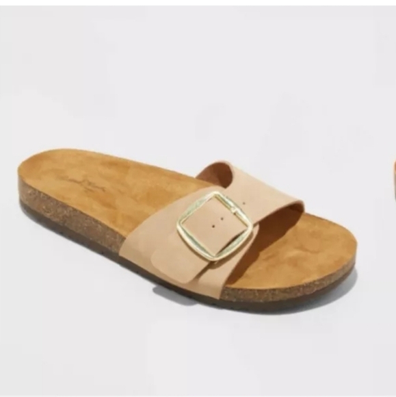 NWT Universal Thread Cameron Single Band Footbed Sandals 9.5 - Picture 1 of 7